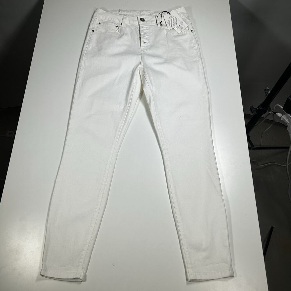 A Loves A Jeans Women's 27 Button Front Ankle Skinny White NWT